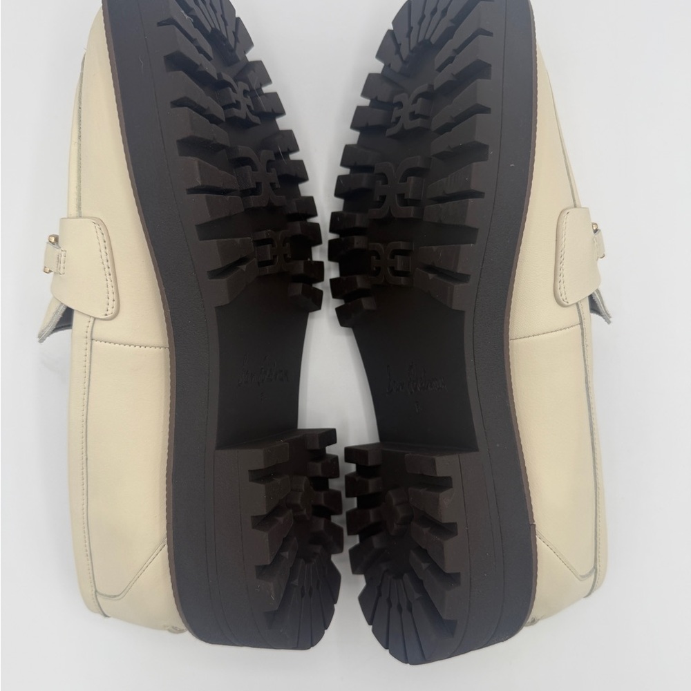 Sam Edelman Shoes Laura Women 8.5 Gold Horse Bit Modern Ivory Classic Loafers - Picture 8 of 10